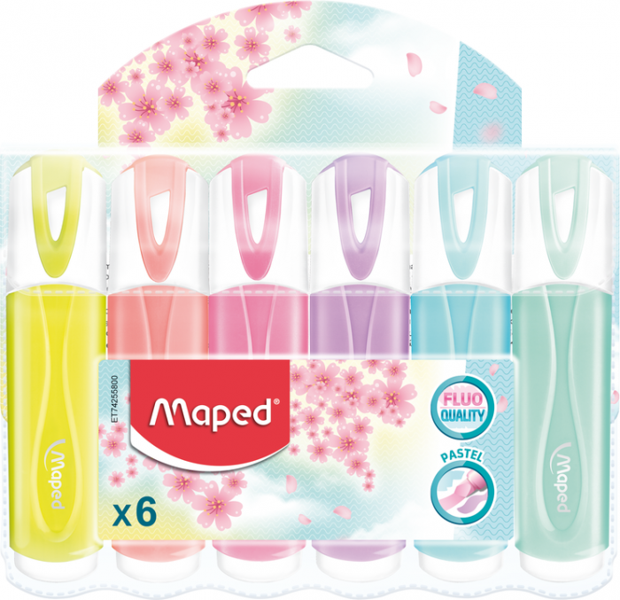 Textmarker - Maped - Fluo Pep'S Klassische Pastellfarben, 6er-Pack Textmarker - Maped - Fluo Pep'S Klassische Pastellfarben, 6er-Pack