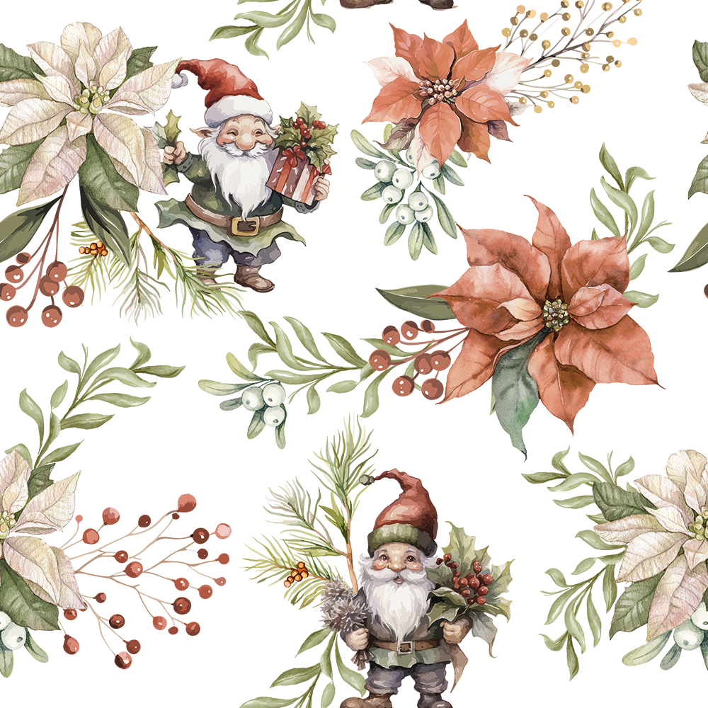 Gemusterter Jersey mit Weihnachtsmännern und Weihnachtssternen - Weiß Gemusterter Jersey mit Weihnachtsmännern und Weihnachtssternen - Weiß