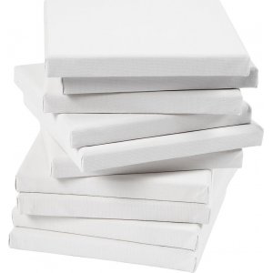 Leinwand - weiß - 20 x 20 cm - 80 Stk Leinwand - weiß - 20 x 20 cm - 80 Stk