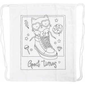 Turnbeutel - weiß - Katze in Schuhen Turnbeutel - weiß - Katze in Schuhen