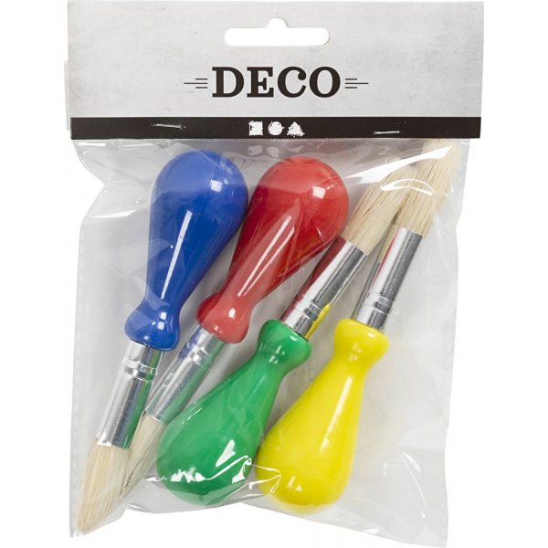 Kinderpinsel mit Ballongriffen - rund - 4 Stk