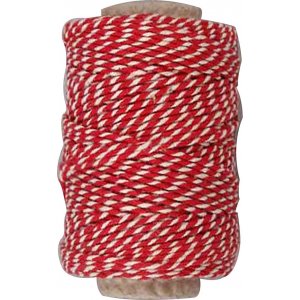 Baumwollschnur - rot/weiß - 50 m Baumwollschnur - rot/weiß - 50 m