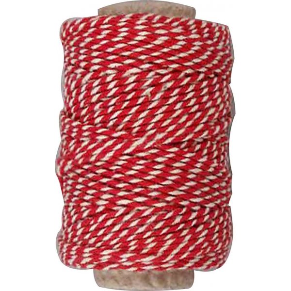 Baumwollschnur - rot/wei - 50 m