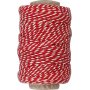 Baumwollschnur - rot/wei - 50 m