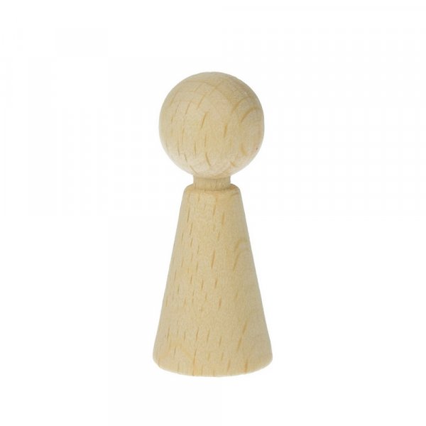 Konische Holzfigur 15 x H 36 mm - gebleicht 6 Stk.