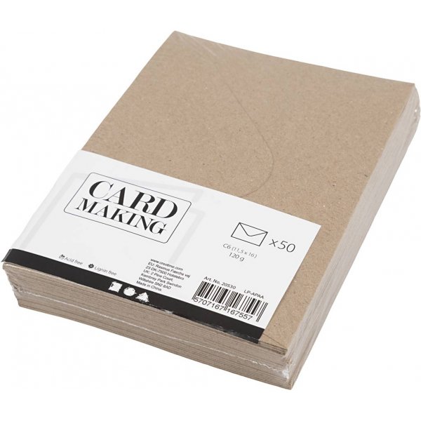 Recycelter Umschlag - Natur - 11,5 x 16 cm - 50 Stk