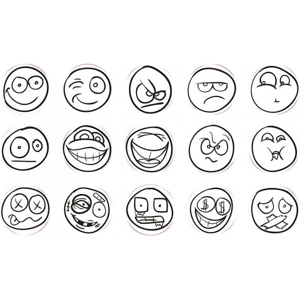 Deco Art Stempelset - Smiley - 15-tlg