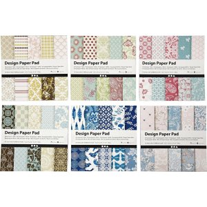 Designpapier - gemischte Farben - 6 verschiedene Blöcke - 6 x 50 Blatt Designpapier - gemischte Farben - 6 verschiedene Blöcke - 6 x 50 Blatt