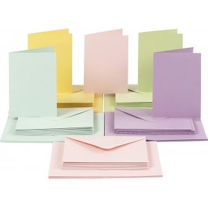 Karten und Umschläge - Pastellfarben 11,5 x 16,5 cm - 50 Sets Karten und Umschläge - Pastellfarben 11,5 x 16,5 cm - 50 Sets