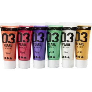 Schulfarbe Acryl - Metallic - Komplementärfarben - Metallic - 6 x 20 ml Schulfarbe Acryl - Metallic - Komplementärfarben - Metallic - 6 x 20 ml