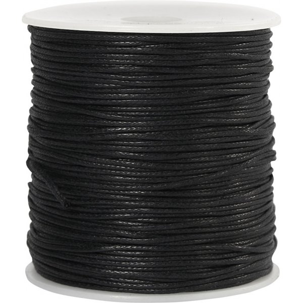 Baumwollschnur - Schwarz - 100 m - 1 mm
