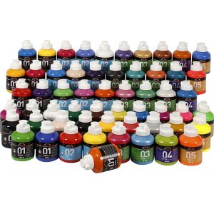 A-Color Acrylfarbe - gemischte Farben - 57 x 500 ml A-Color Acrylfarbe - gemischte Farben - 57 x 500 ml
