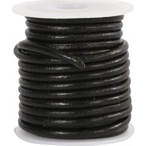 Lederband - Schwarz - 3 mm - 5 m Lederband - Schwarz - 3 mm - 5 m