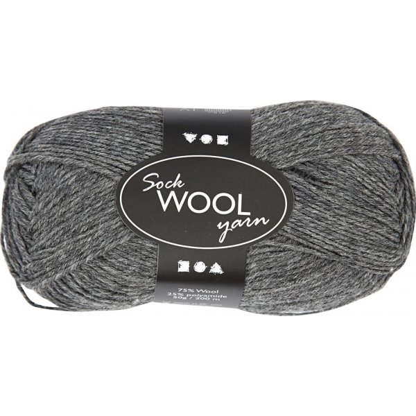 Sockenwolle - Dunkelgrau - 50 g