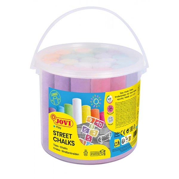 Buntstifte - Jovi - 21 Jumbo-Straenmalstifte in verschiedenen Farben