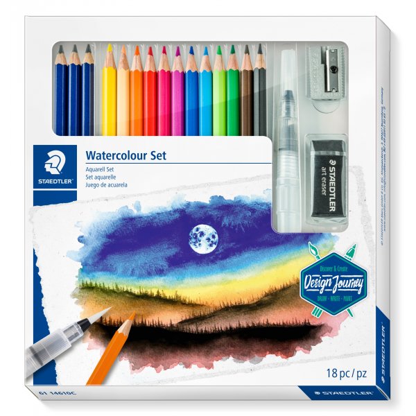 Aquarellset Bleistifte Design Journey - 18 Teile