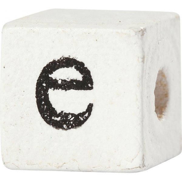 Buchstabenperlen - wei - 8x8 mm - 96 Stk