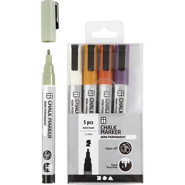Kreidemarker - matte Farben - 5 Stk