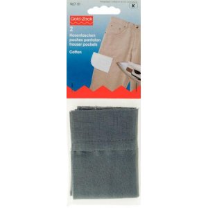 Hosentaschen 1/2 zum Aufbügeln Baumwolle grau 2 Stk Hosentaschen 1/2 zum Aufbügeln Baumwolle grau 2 Stk