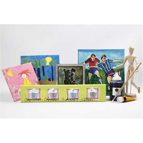 Leinwand - wei - 15 x 15 cm - 80 Stk