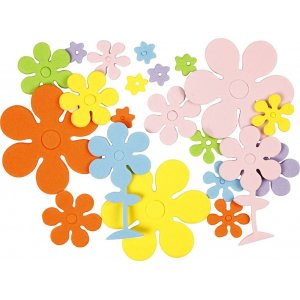 Dekorative Gummiblumen - gemischte Farben - 100 Stk Dekorative Gummiblumen - gemischte Farben - 100 Stk