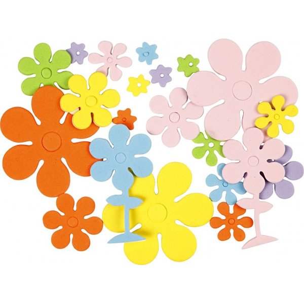 Dekorative Gummiblumen - gemischte Farben - 100 Stk