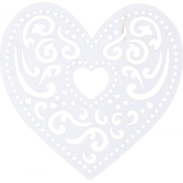 Filigranes Herz - wei - 18 Stk
