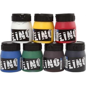 Linoleumfarbe - Mischfarben - 7 x 250 ml Linoleumfarbe - Mischfarben - 7 x 250 ml