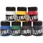Linoleumfarbe - Mischfarben - 7 x 250 ml