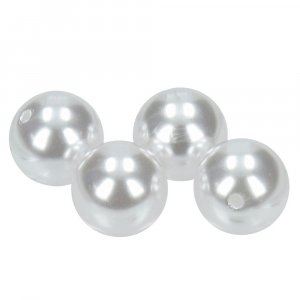Wachsperlen ø 18 mm - weiß 4 Stk. Wachsperlen ø 18 mm - weiß 4 Stk.