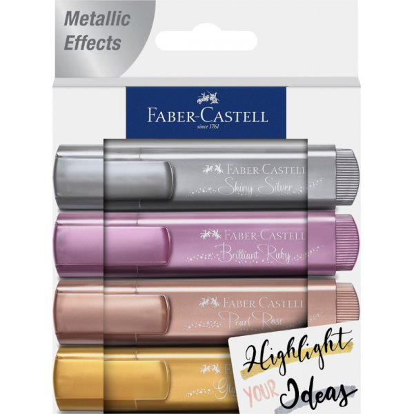 Textmarker - Faber-Castell - Metallic - 4 Stk