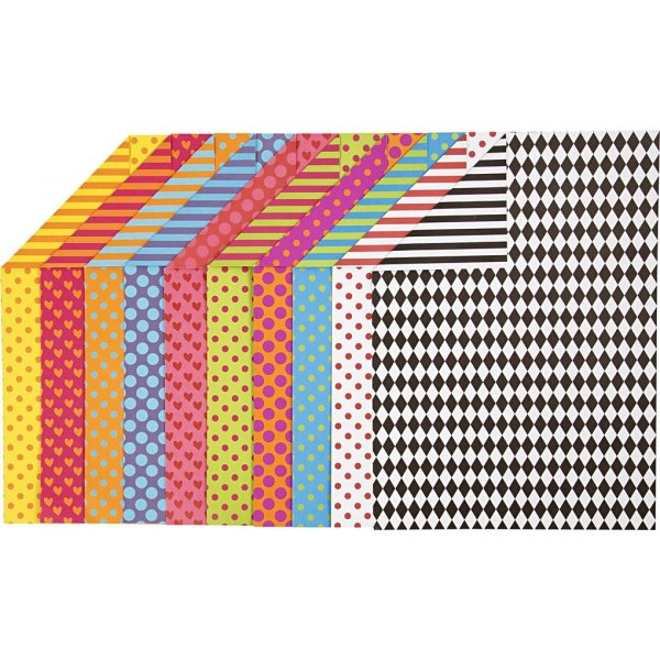Gemusterter Karton - gemischte Farben - A4 - 200 Blatt