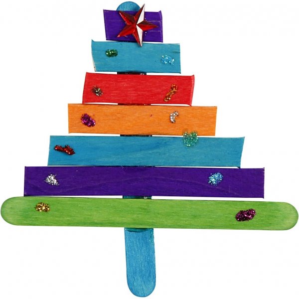 Glitzer und Holzstäbchen - gemischte Farben Glitzer und Holzstäbchen - gemischte Farben