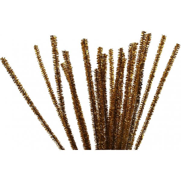 Pfeifenreiniger - Gold - Glitzer - 24 Stk