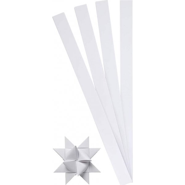 Sternstreifen - wei - 6,5 cm - 100 Streifen