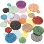 Dekorative Gummikreise - gemischte Glitzerfarben - 1000 Stck