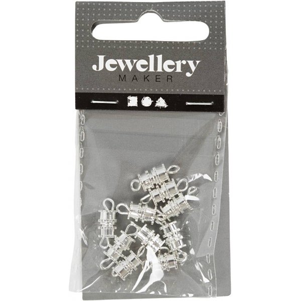 Schraubverschluss - versilbert - 10 Stk