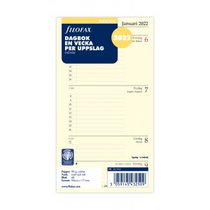 Nachfüllung für Systemkalender Personal 2022 - Wöchentliche Aufteilung Schwedisch Nachfüllung für Systemkalender Personal 2022 - Wöchentliche Aufteilung Schwedisch