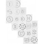 Kalenderzahlen - Silber - Wei - 4 Blatt