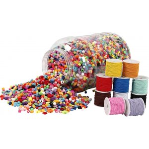 Perlenkette und elastisches Garn - 3 kg - 10 x 25 m Perlenkette und elastisches Garn - 3 kg - 10 x 25 m