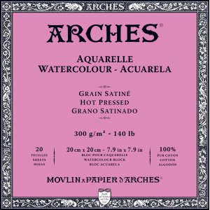 Aquarellblock Heißgepresste Bögen 300g Aquarellblock Heißgepresste Bögen 300g