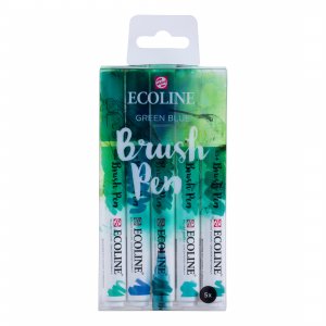 Ecoline Pinselstifte 5er-Pack - Grün Blau Ecoline Pinselstifte 5er-Pack - Grün Blau