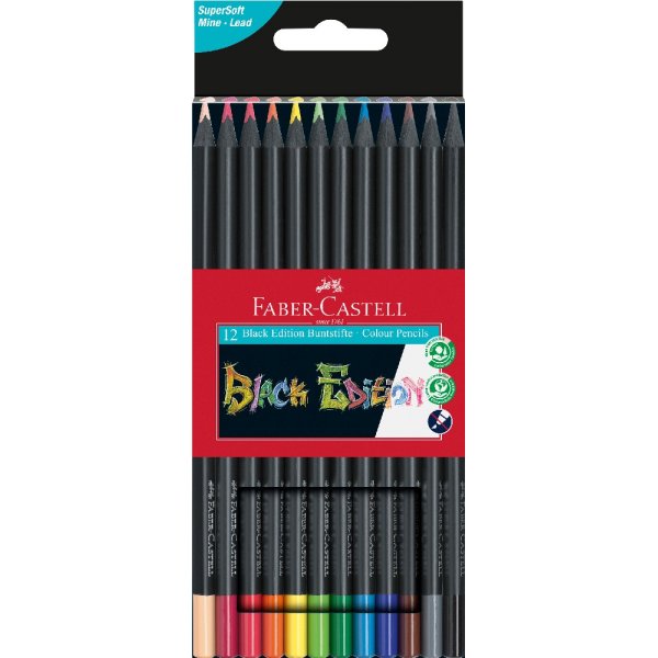 Buntstifte Black Edition - 12 Farben