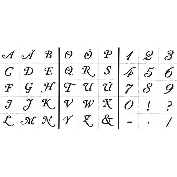 Vorlagen - Buchstaben und Zahlen - A5 - 3 Blatt