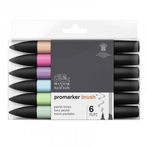 BrushMarker W&N - Pastelltöne 6 Stifte BrushMarker W&N - Pastelltöne 6 Stifte