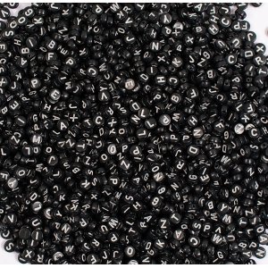 Kunststoffperlen Buchstaben 7,5 mm - 500 Stk Kunststoffperlen Buchstaben 7,5 mm - 500 Stk
