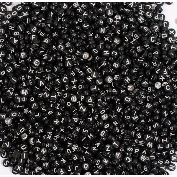 Kunststoffperlen Buchstaben 7,5 mm - 500 Stk