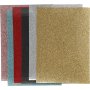 Bgelstoff - gemischte Farben - Glitzer - A5 - 6 Blatt