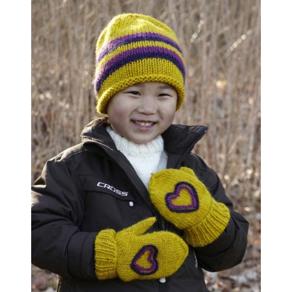 Strickanleitung - Fustlinge und Mtze (Kleingren) mit Herzmotiv