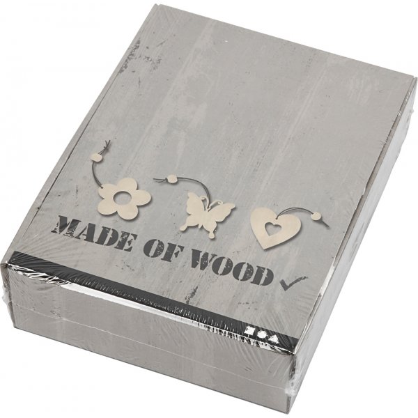 Holzdekorationen - Blumen - Schmetterlinge - Herzen - 200 Stk Holzdekorationen - Blumen - Schmetterlinge - Herzen - 200 Stk